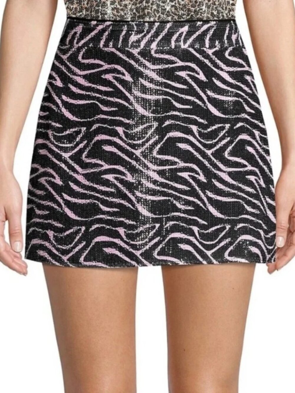 Olivia Rubin Libby Zebra Sequin Mini Skirt US 2 NWT Going out Party